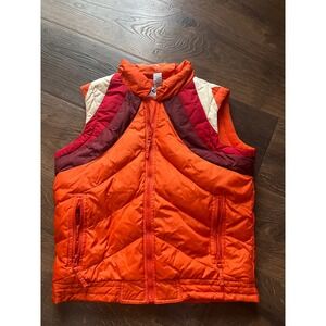 NWOT! Old Navy Women Puffer Vest Orange Quilted Full Zip Layering Size S